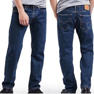 Levi’s Mens 505 Classic Straight Relaxed Dark Wash Denim Jeans Sz 38 x 34 Casual